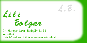 lili bolgar business card